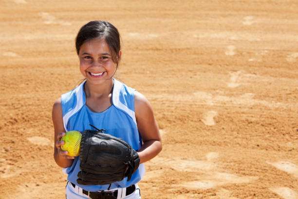 The girl is using a baseball glove.